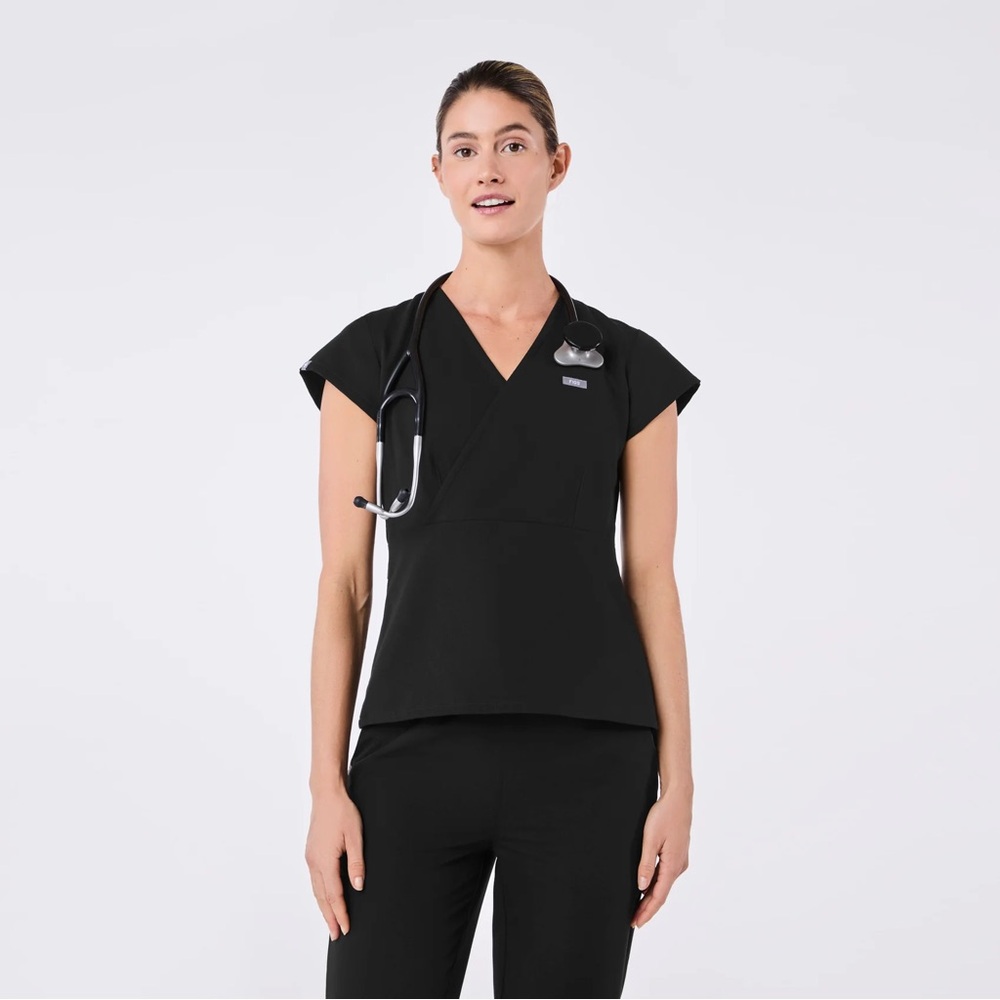 Figs Tivoli Slim Peplum Scrub Top